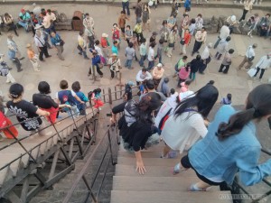 Angkor Archaeological Park - Angkor Wat stairs down