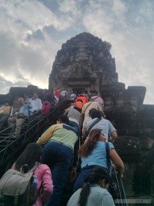 Angkor Archaeological Park - Angkor Wat stairs up 1