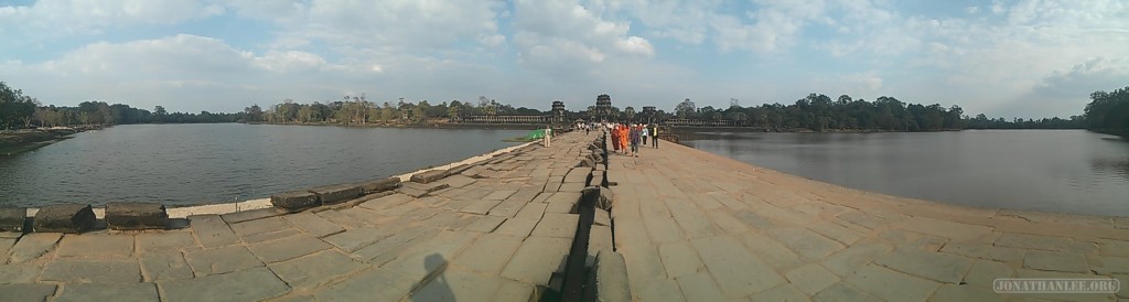 Angkor Archaeological Park - panorama Angkor Wat bridge 1