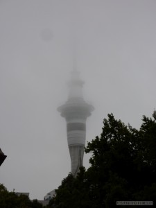 Auckland - Skytower in clouds
