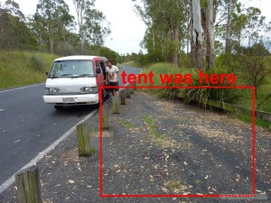 Australia travel camping - camping on the side of the road