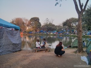 Bangkok again - Lumphini park protests tent city 1