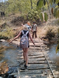 Chiang Mai trekking - day 2 river crossing 1