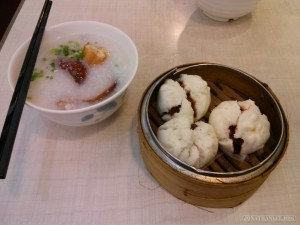 Hong Kong - congee and cha shao bao