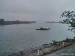 Perfume River in rain