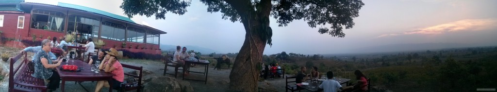 Inle Lake - panorama red mountain winery view 2