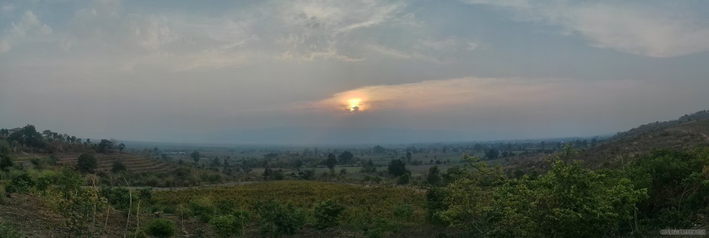 Inle Lake - panorama red mountain winery view sunset 1