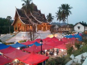 Luang Prabang - night market from above