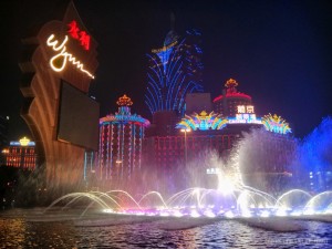 Macau - casino light display fountain