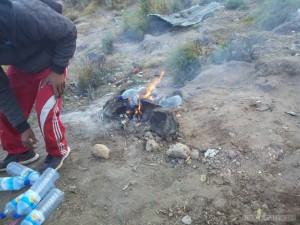 Mount Rinjani - burning trash 2