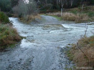 NZ Campervanning - flooded road