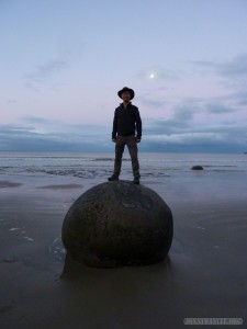 NZ South Island - Moeraki boulder portrait