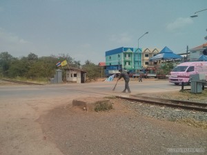 sweeping train tracks