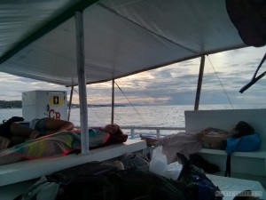 Oslob - sleeping on boat