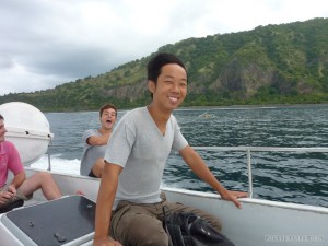 Padang Bai - portrait on top of boat