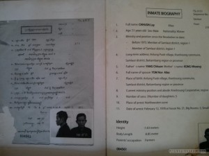 Phnom Penh - Toul Sleng bio sheet 1