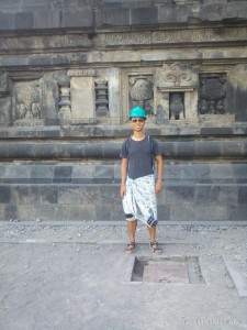 Prambanan - portrait with hard hat