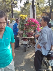 Saigon during Tet - flowers on motorbike