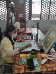 Siem Reap - Artisans d'Angkor silk painting 1