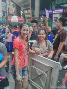 Songkran in Bangkok - Silom covered in white powder