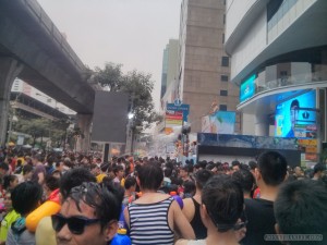 Songkran in Bangkok - Silom soap cannon 1