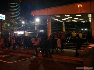 Taipei 101 New Years fireworks - subway station packed