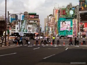 Taiwan National Day - police perimeter