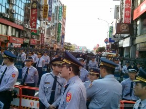 Taiwan National Day - wall of police