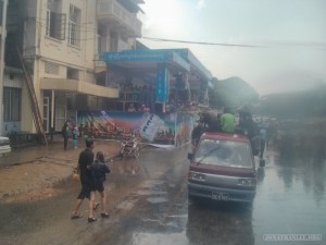 Thingyan in Yangon - riding truck 1