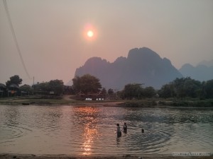 Vang Vieng - river view sunset 1