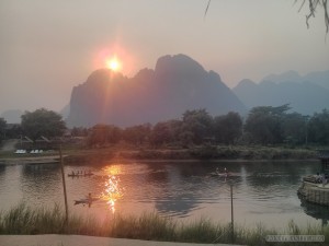 Vang Vieng - river view sunset 2