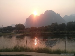 Vang Vieng - river view sunset 3