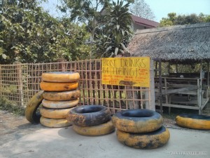 Vang Vieng - tubing stack of tubes