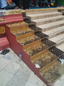 Yangon - Shwedagon pagoda intricate stairs